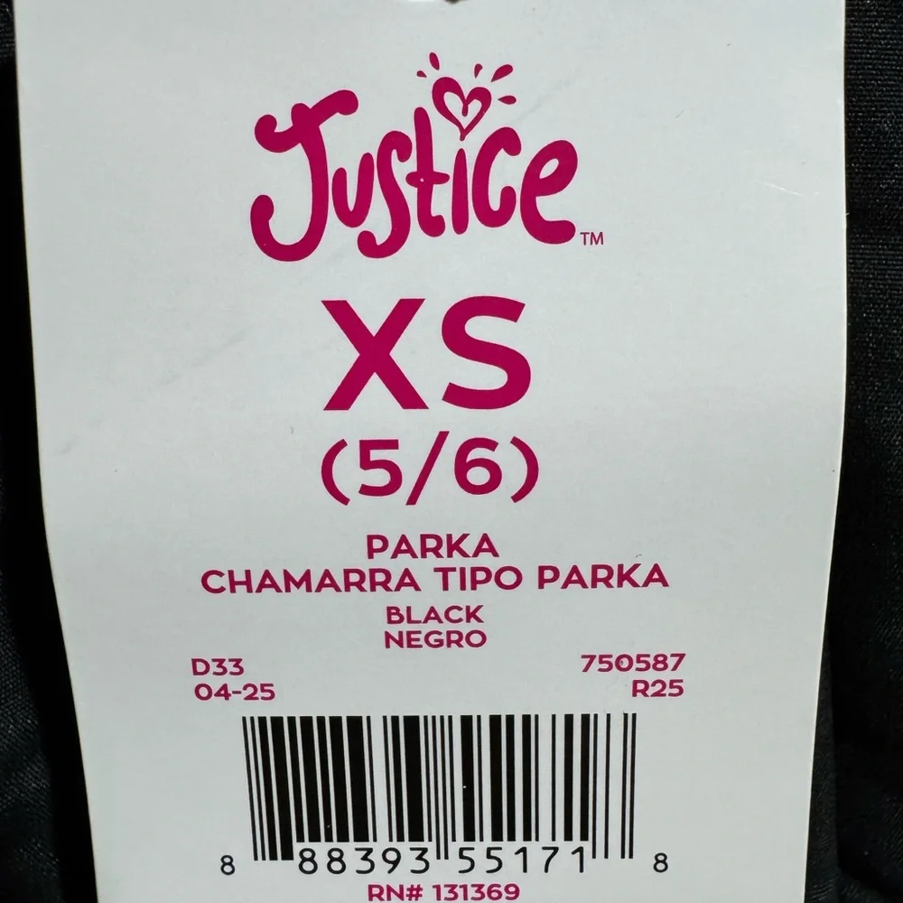 Justice Black Jacket with Faux Fur Lining